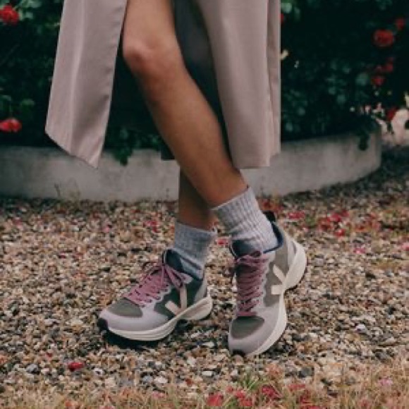 Veja Venturi suede sneakers 38 (womens 7/7.5) SUEDE KAKI SABLE OXFORD-GREY - Picture 4 of 5